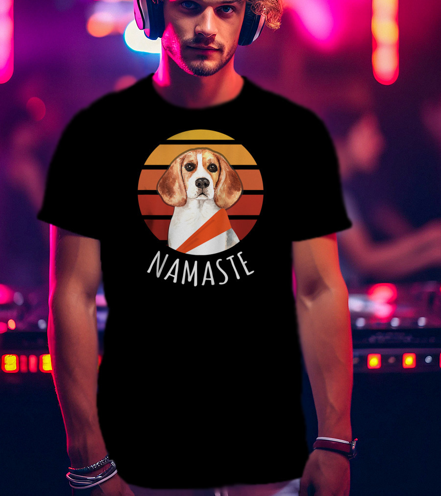 Namaste Beagle Sunset Yoga T-Shirt