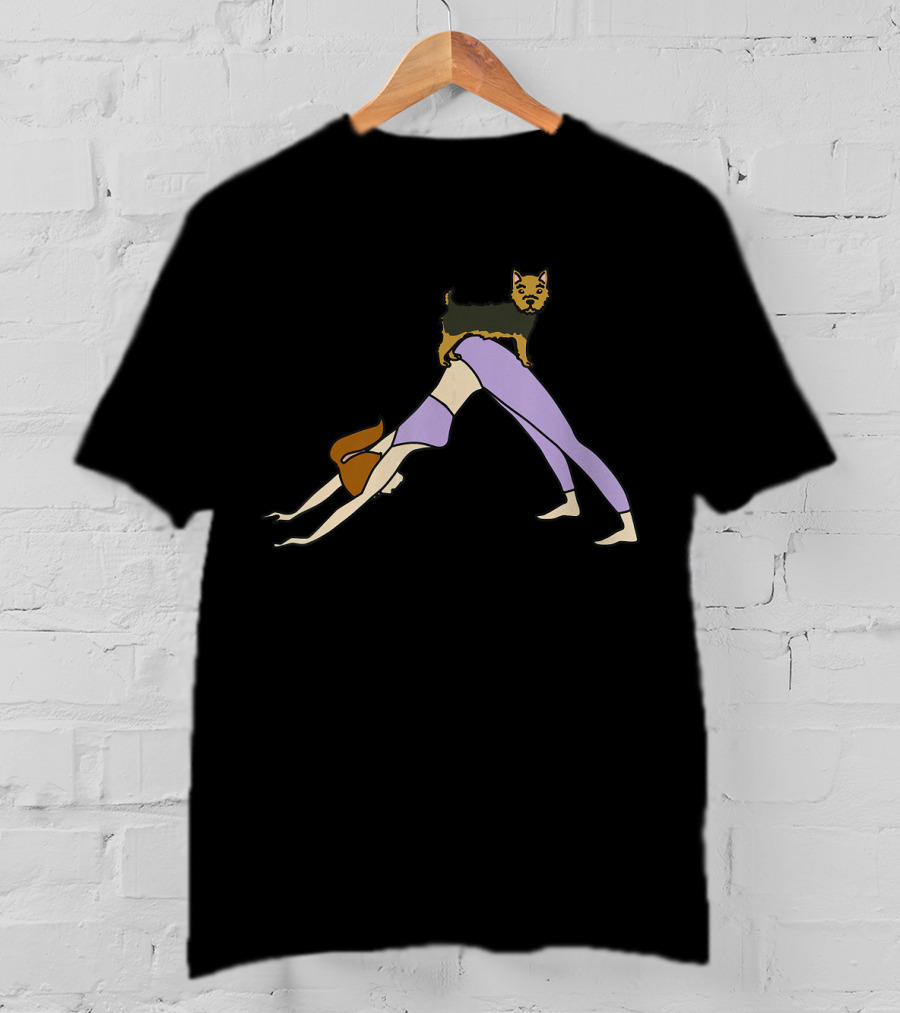 Yorkshire Terrier Yoga Mom Dog Pose With Funny Twist T-Shirt