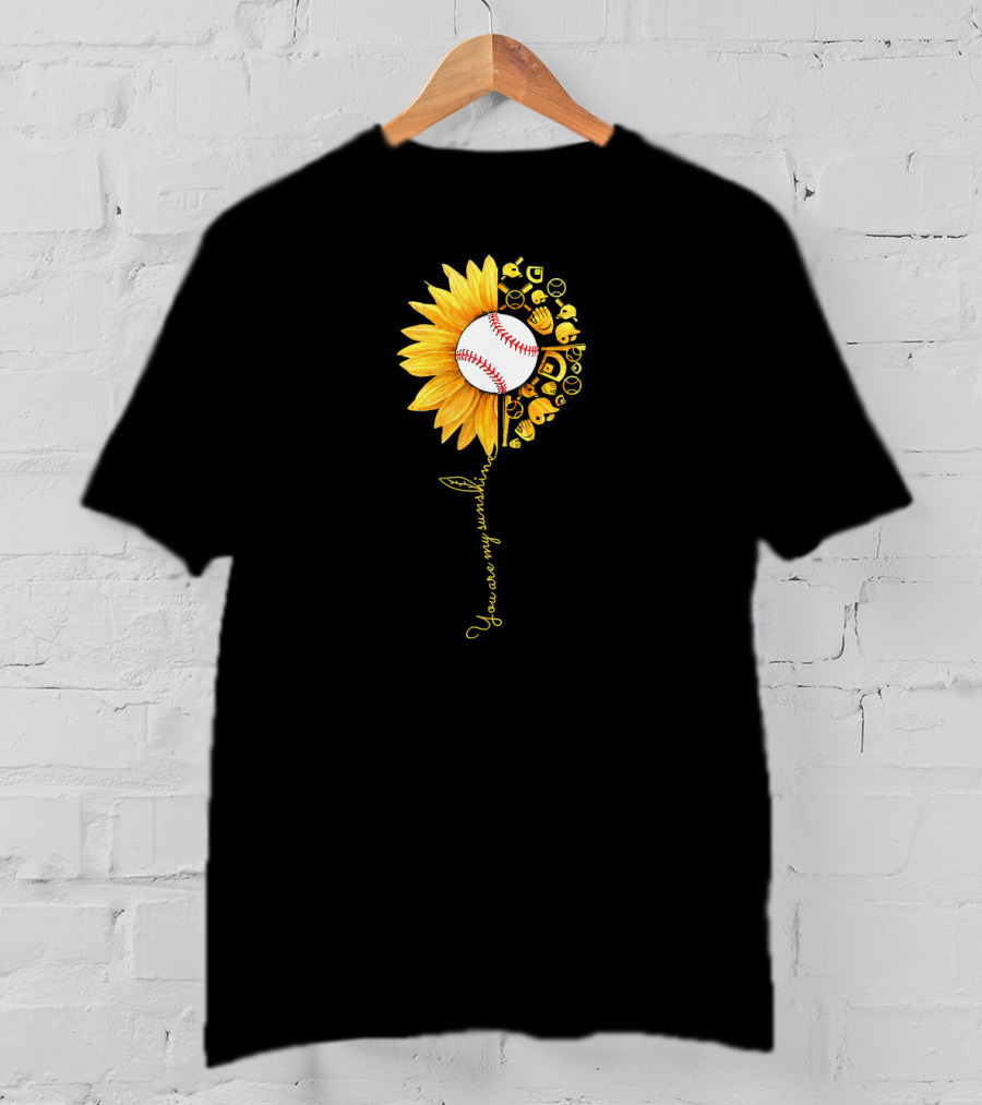 You Are My Sunshine Baseball Sunflower Blossoms T-Shirt