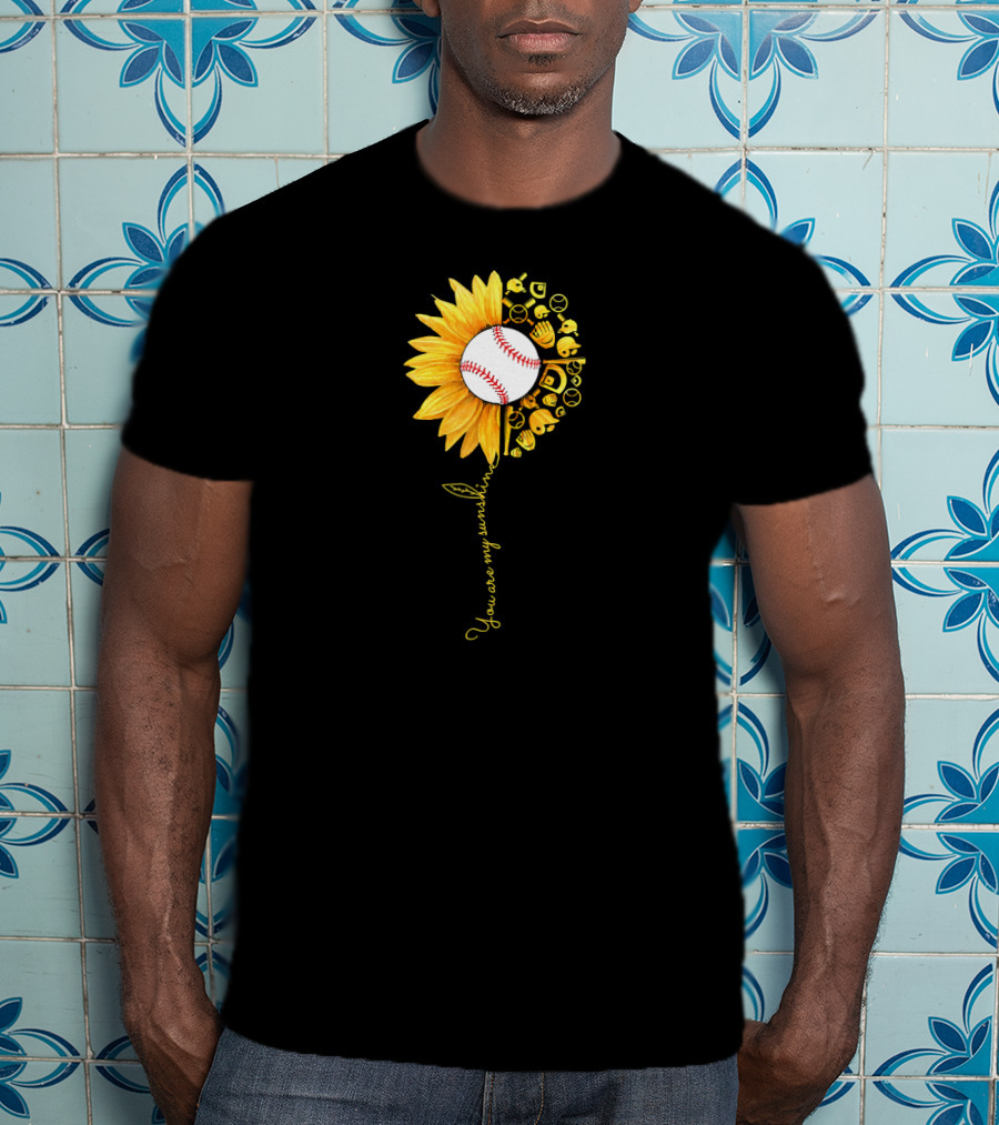 You Are My Sunshine Baseball Sunflower Blossoms T-Shirt