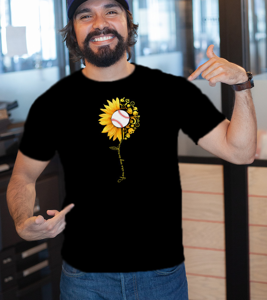 You Are My Sunshine Baseball Sunflower Blossoms T-Shirt