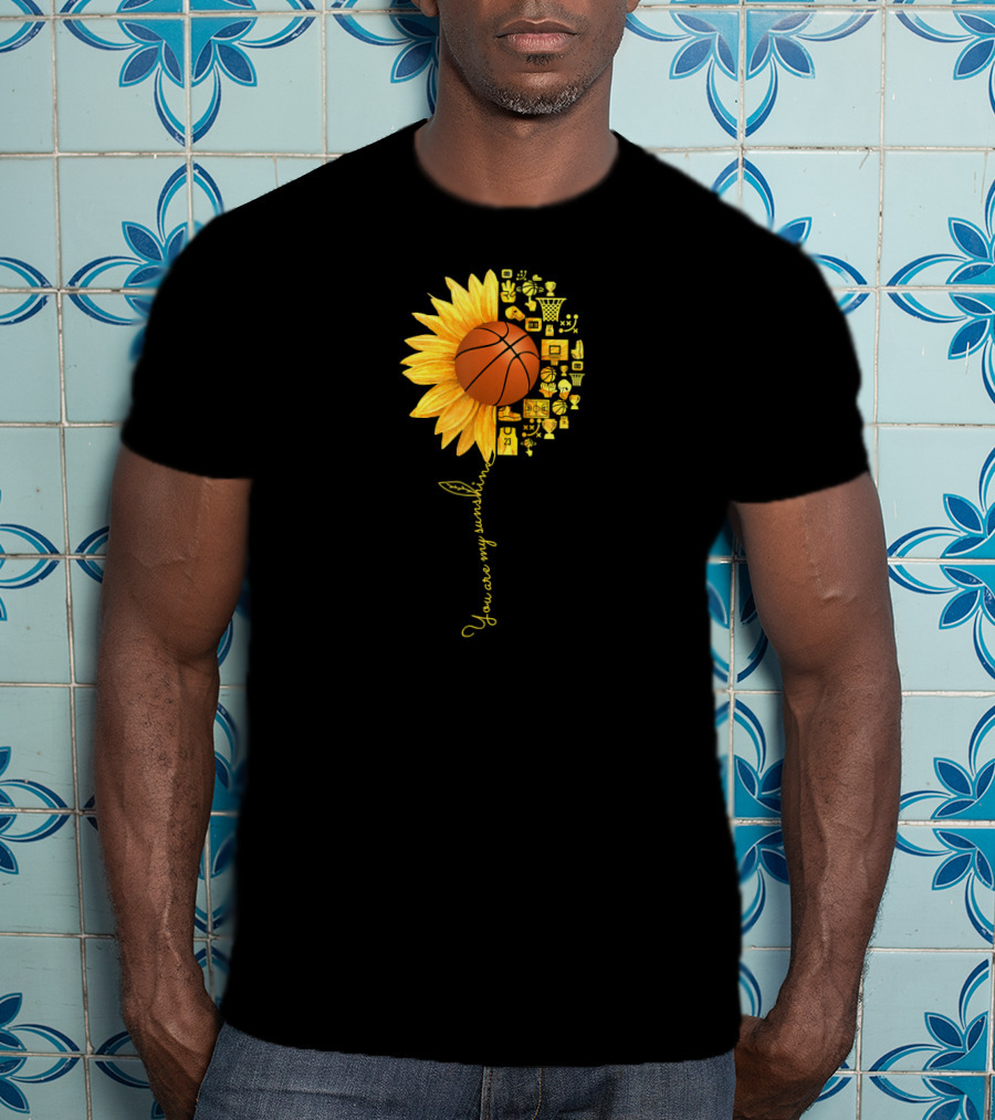 You Are My Sunshine Sunflower Basketball Trophy Icons T-Shirt