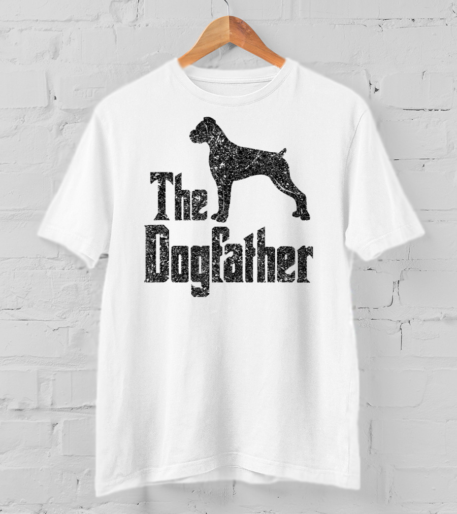 The Dogfather Boxer Uncropped Ears T-Shirt