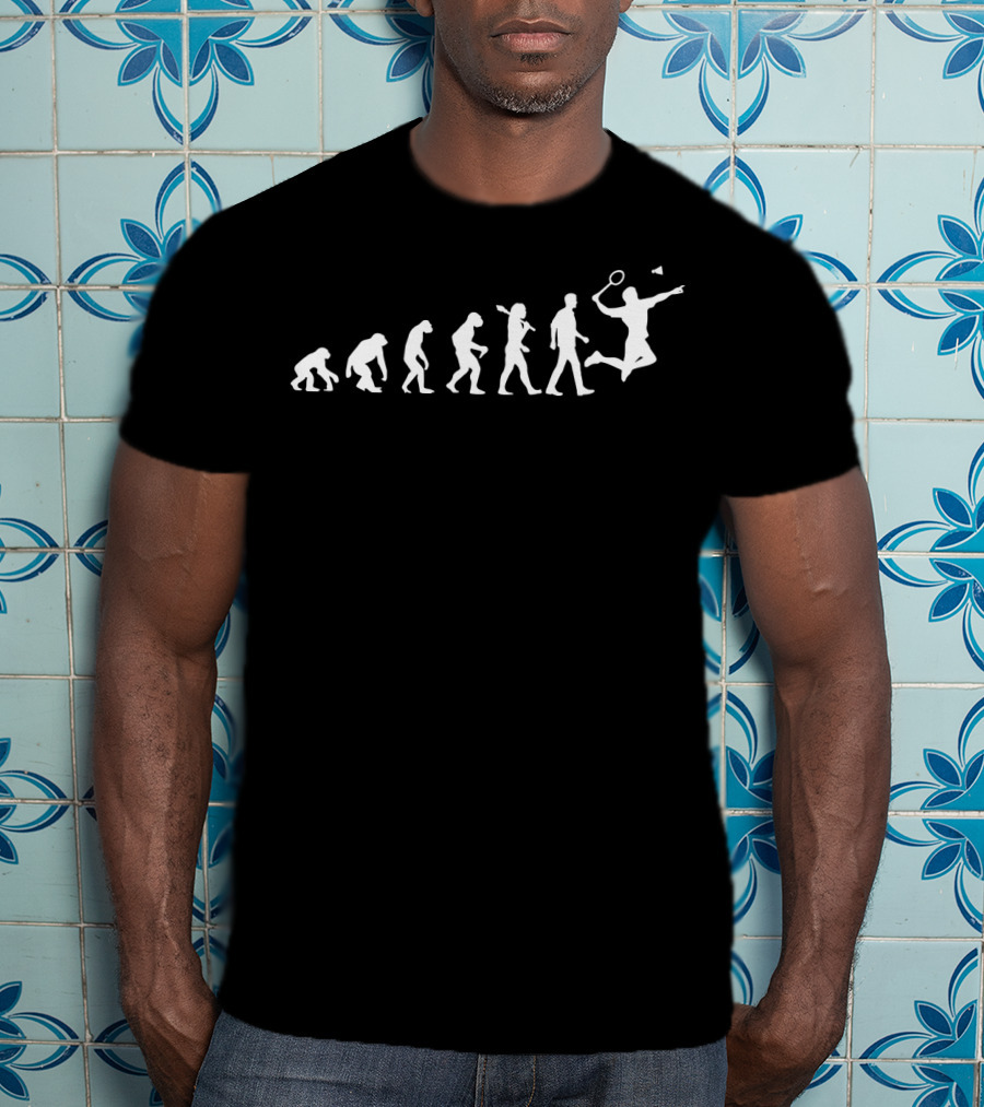 Evolution Of Humans Into Badminton Player T-Shirt