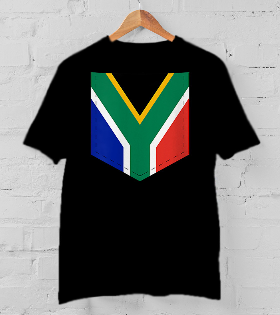South Africa Flag Pocket Style With Printed Sout T-Shirt