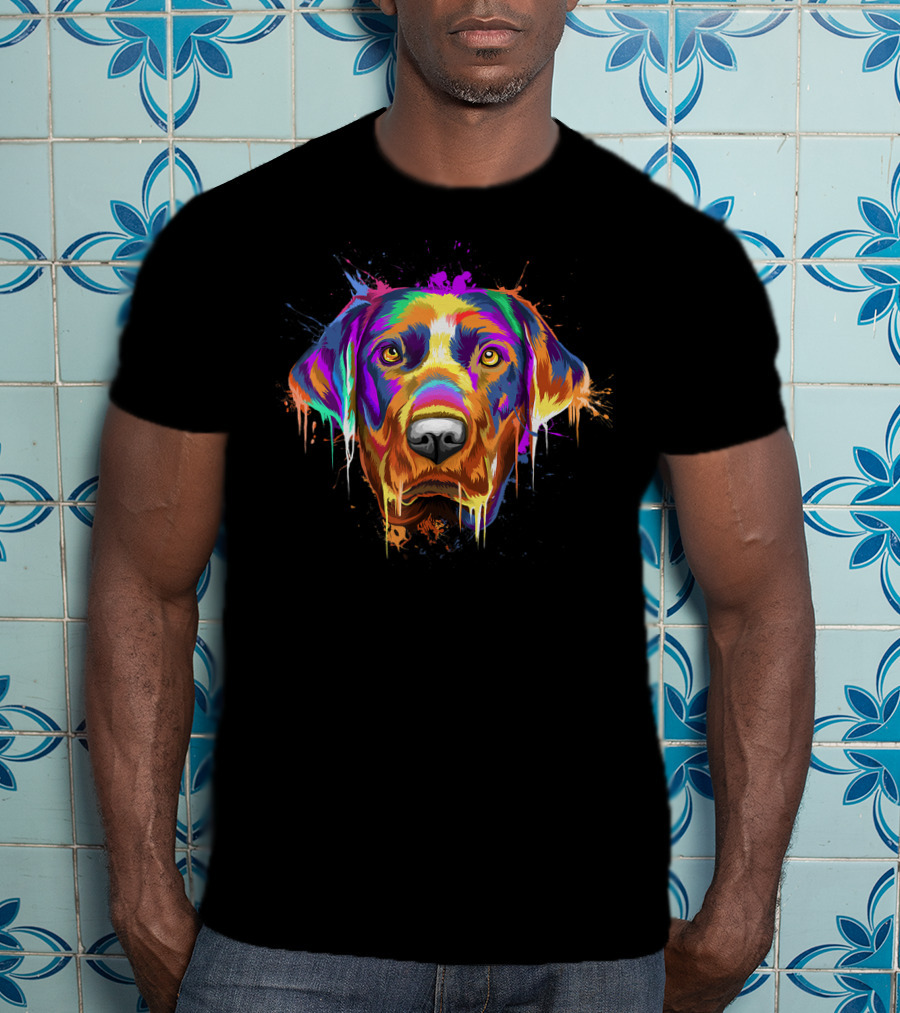 Splash Art Labrador Retriever Colorful Drips T-Shirt