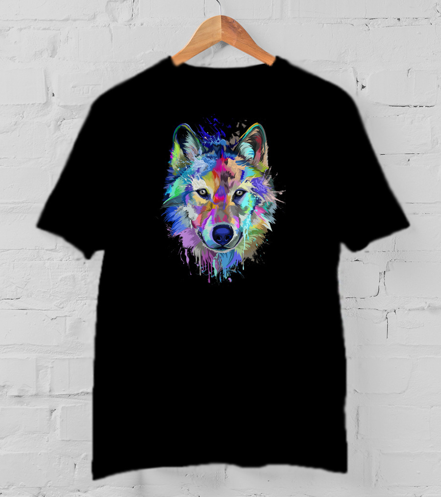 Splash Colorful Wolf T-Shirt