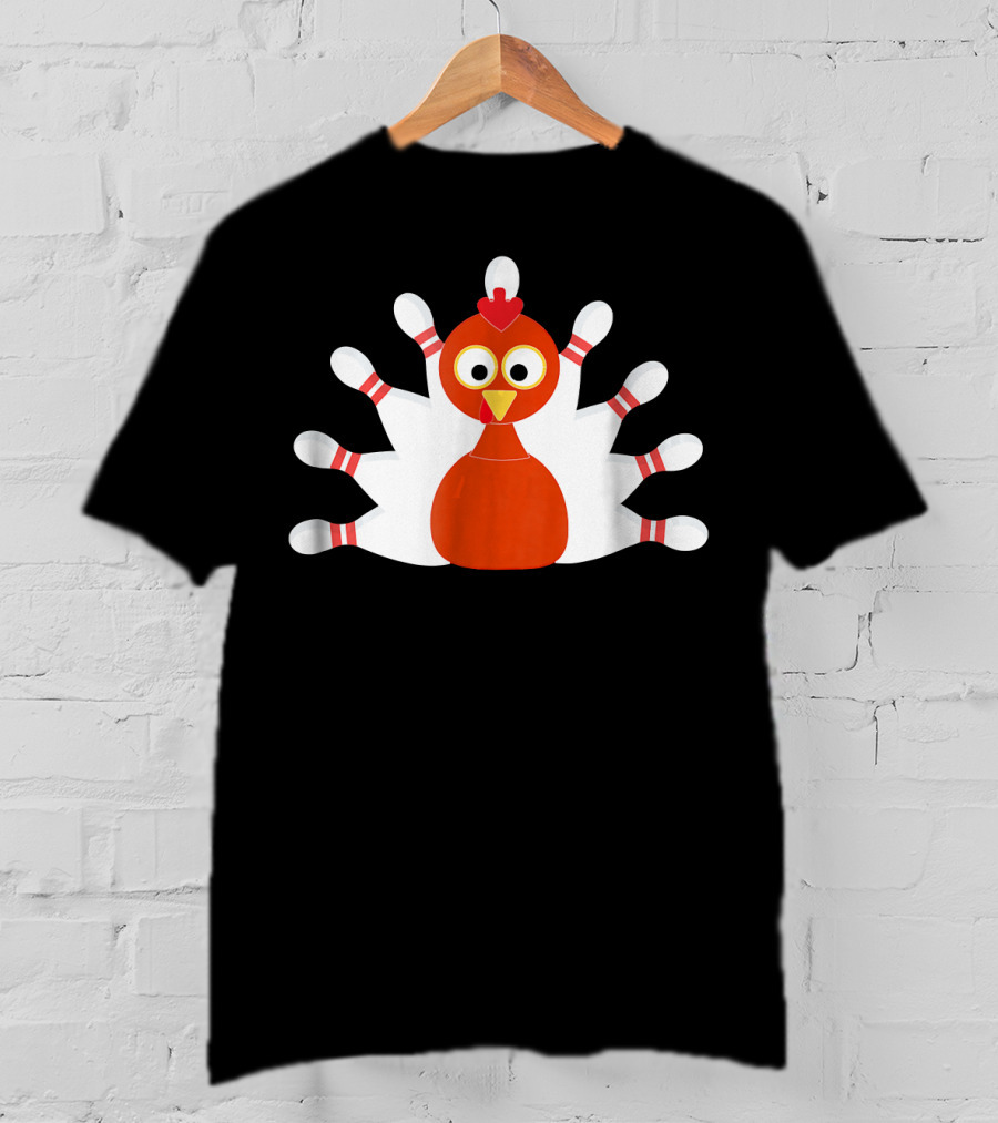 Sports Turkey And Bowling For Thanksgiving Fun T-Shirt