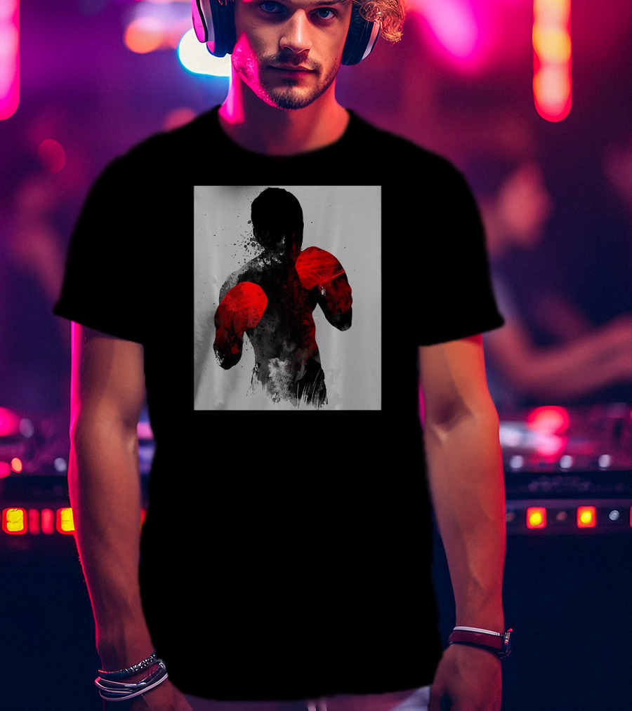 Striker Boxing Muay Thai Kickboxing MMA Red Gloves Fighter T-Shirt