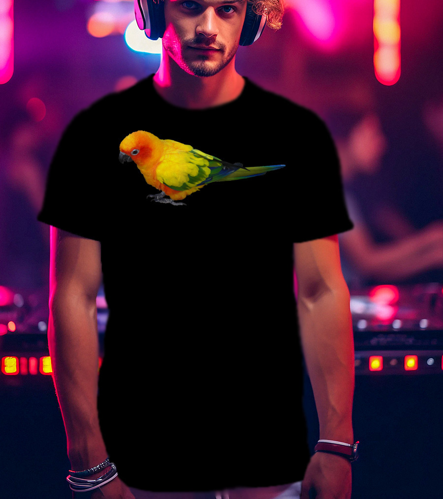 Sun Conure Colorful Parrot Bird Vibrant Tropical Plumage T-Shirt