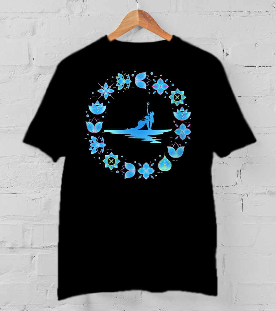 SUP Yoga Paddle Board Zen Vibe Lotus Mandala Blossom Ocean Harmony T-Shirt