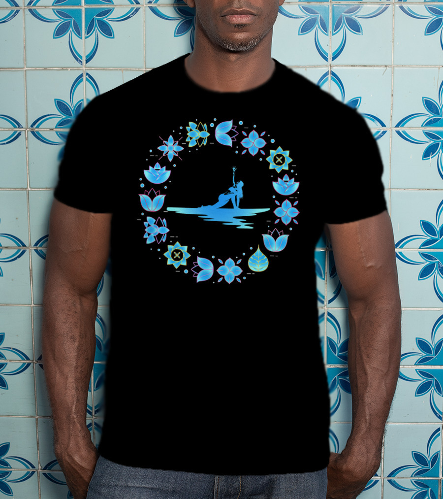 SUP Yoga Paddle Board Zen Vibe Lotus Mandala Blossom Ocean Harmony T-Shirt