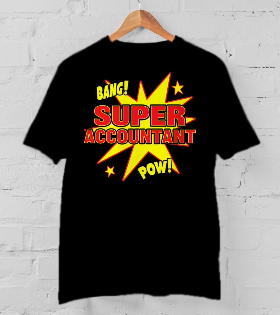 Bang Pow Super Accountant Comic Style Explosion T-Shirt