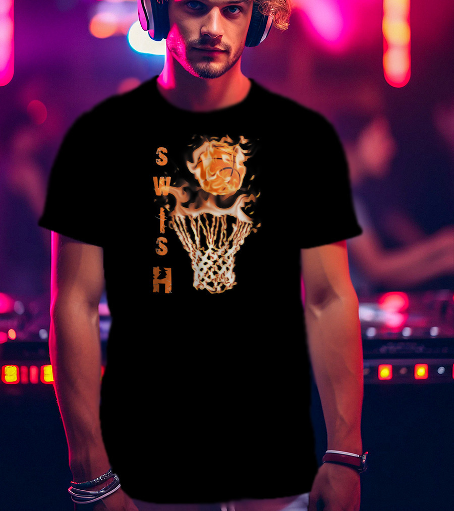 Swish Basketball Flaming Dunk T-Shirt