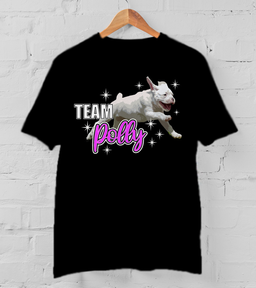 Team Polly Joyful Running Puppy With Stars T-Shirt