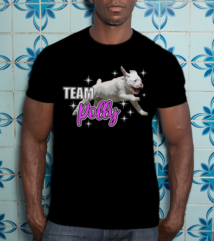 Team Polly Joyful Running Puppy With Stars T-Shirt