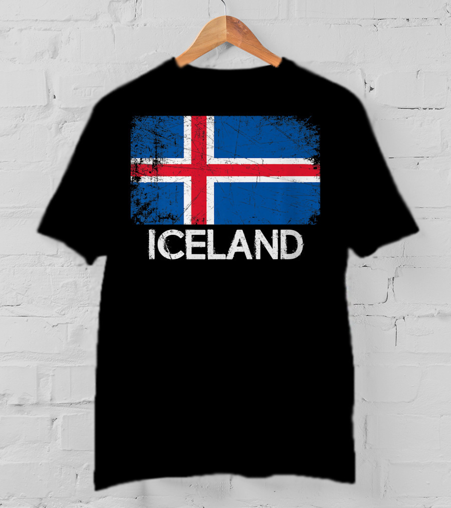 Icelandic Flag Vintage Iceland T-Shirt