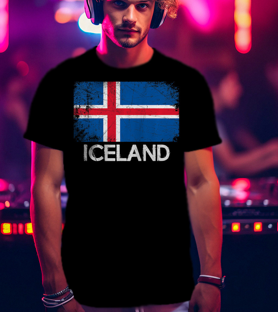 Icelandic Flag Vintage Iceland T-Shirt