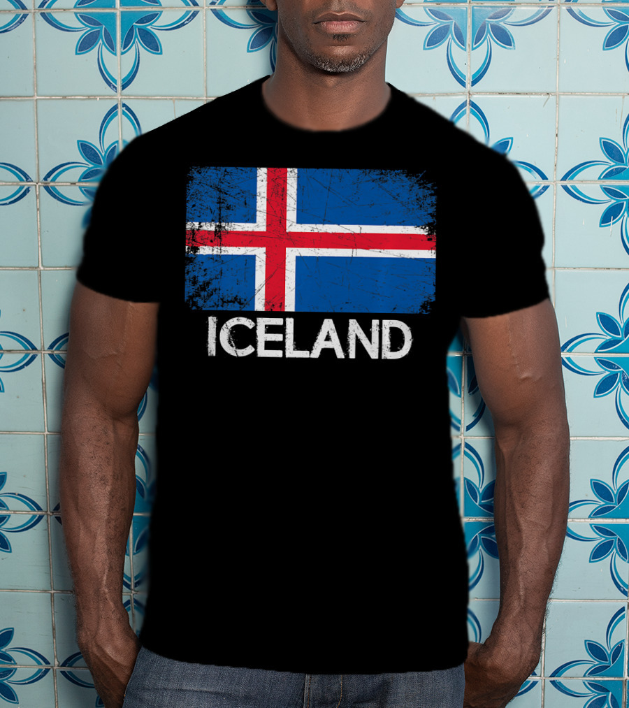 Icelandic Flag Vintage Iceland T-Shirt