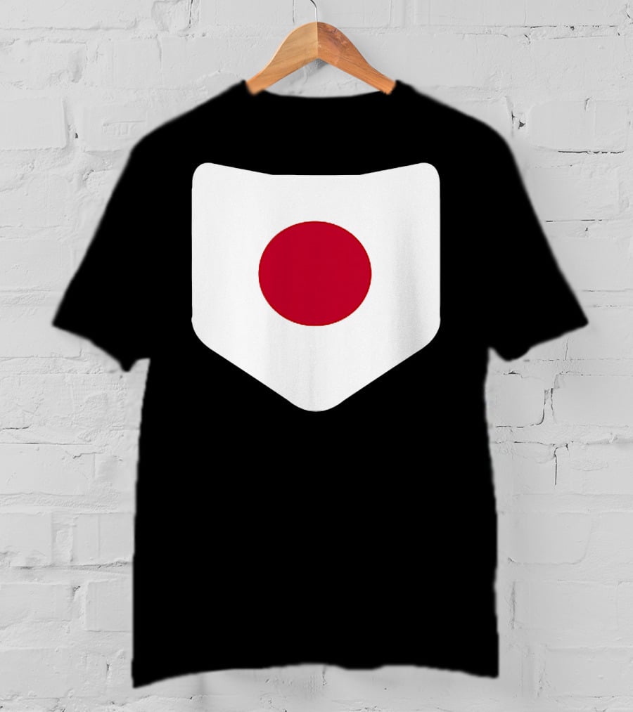 Japan Symbol Emblem With Printed Japanese Flag T-Shirt