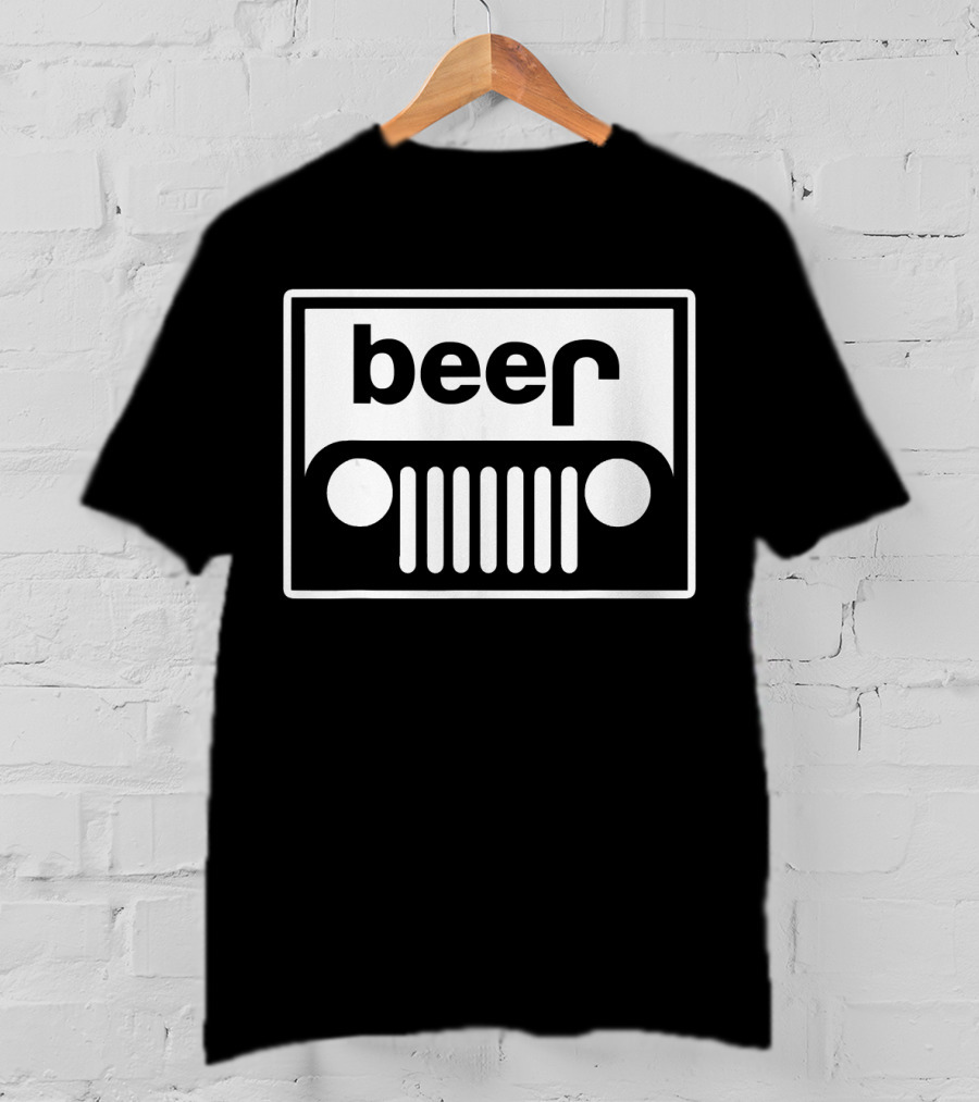 Beer Jeep Grille Parody Funny Upturned Off T-Shirt