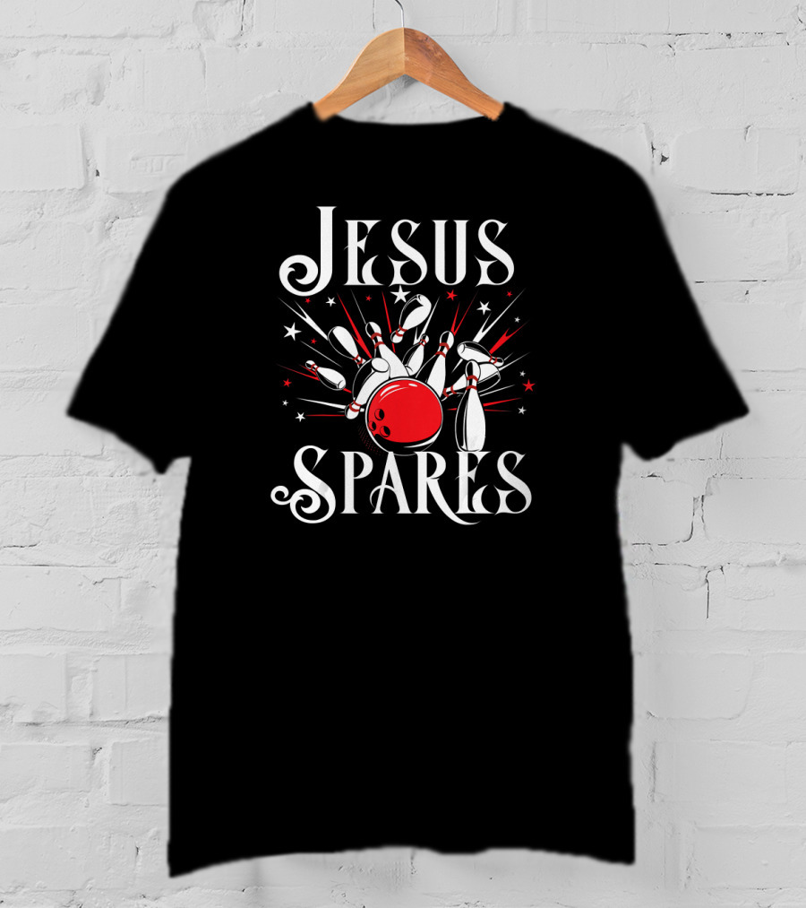 Jesus Spares Funny Christian Bowling Pins And Ball Victory T-Shirt