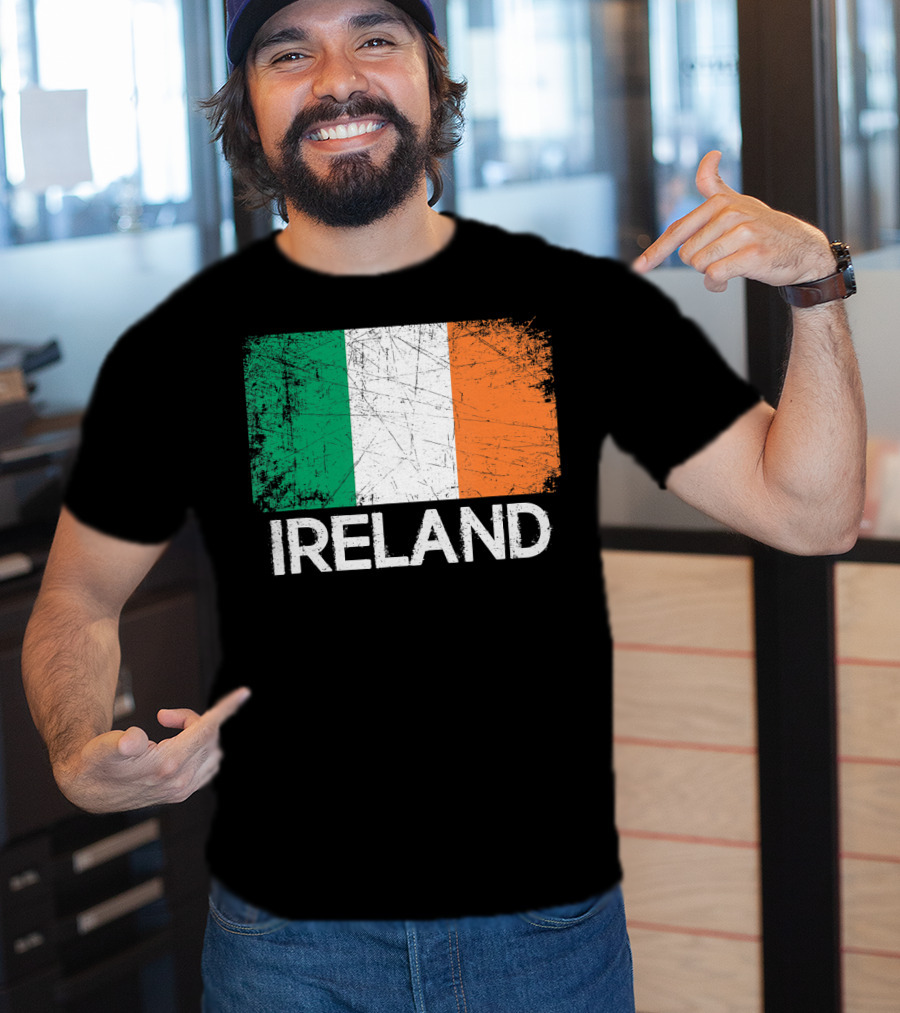 Ireland Irish Flag Vintage Made In Ireland T-Shirt