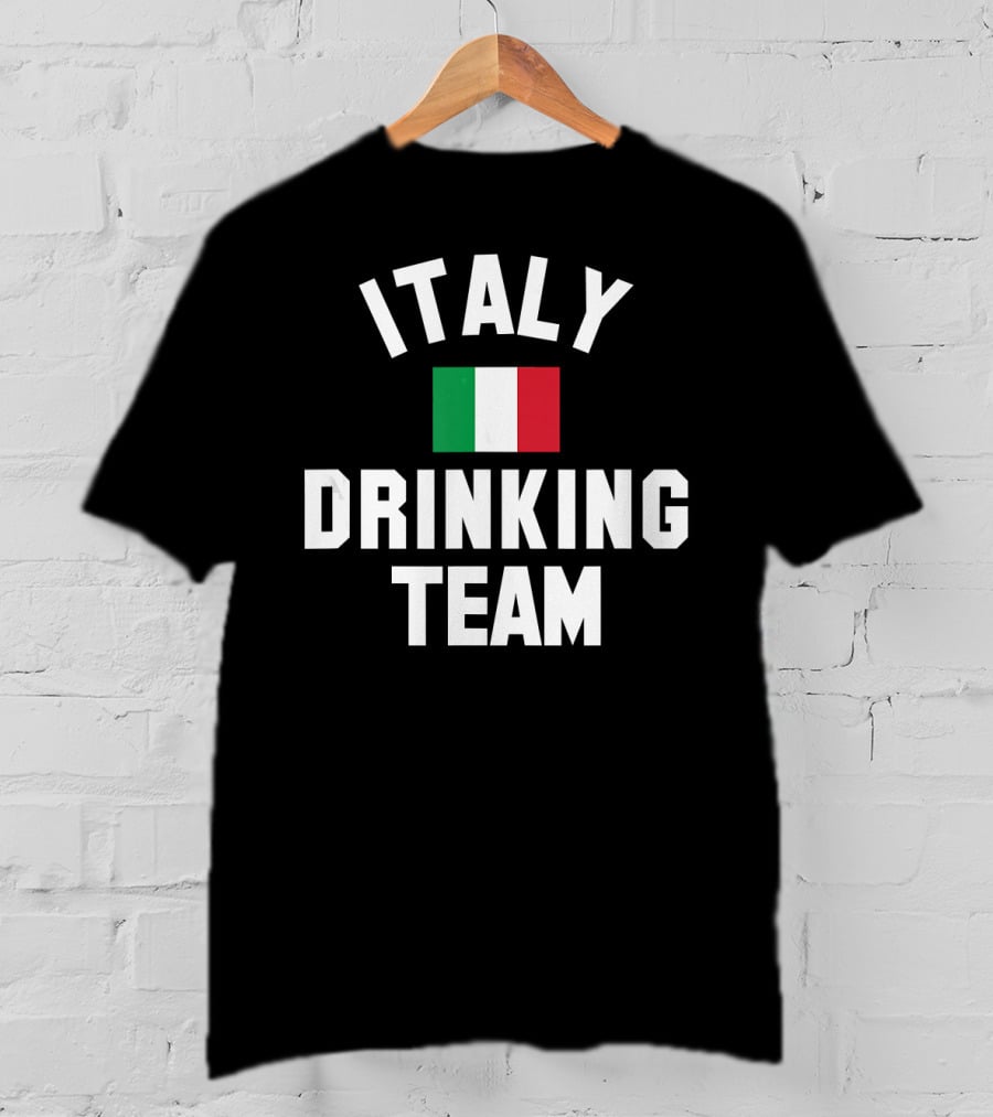 Italy Drinking Team Italy Beer Theme With Italian Flag T-Shirt