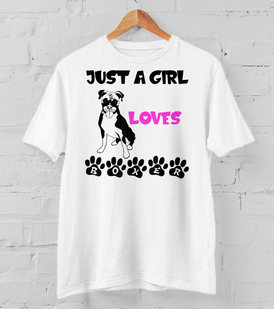 Just A Girl Who Loves Her Boxer Paws T-Shirt