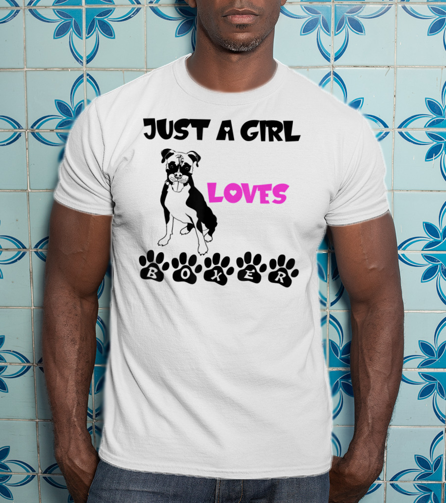 Just A Girl Who Loves Her Boxer Paws T-Shirt