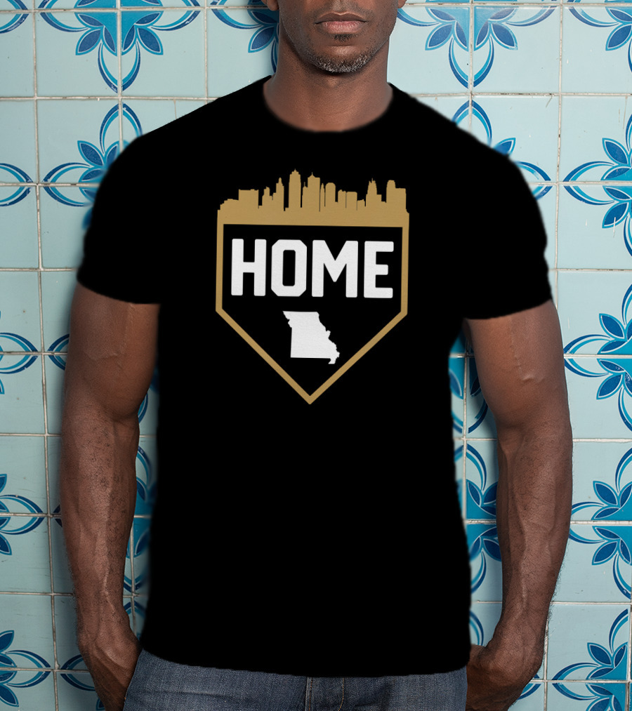 Kansas City Missouri Home Baseball Skyline Map T-Shirt
