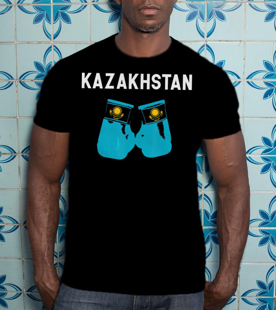 Kazakhstan Kazakh Boxing Gloves With National Emblem T-Shirt