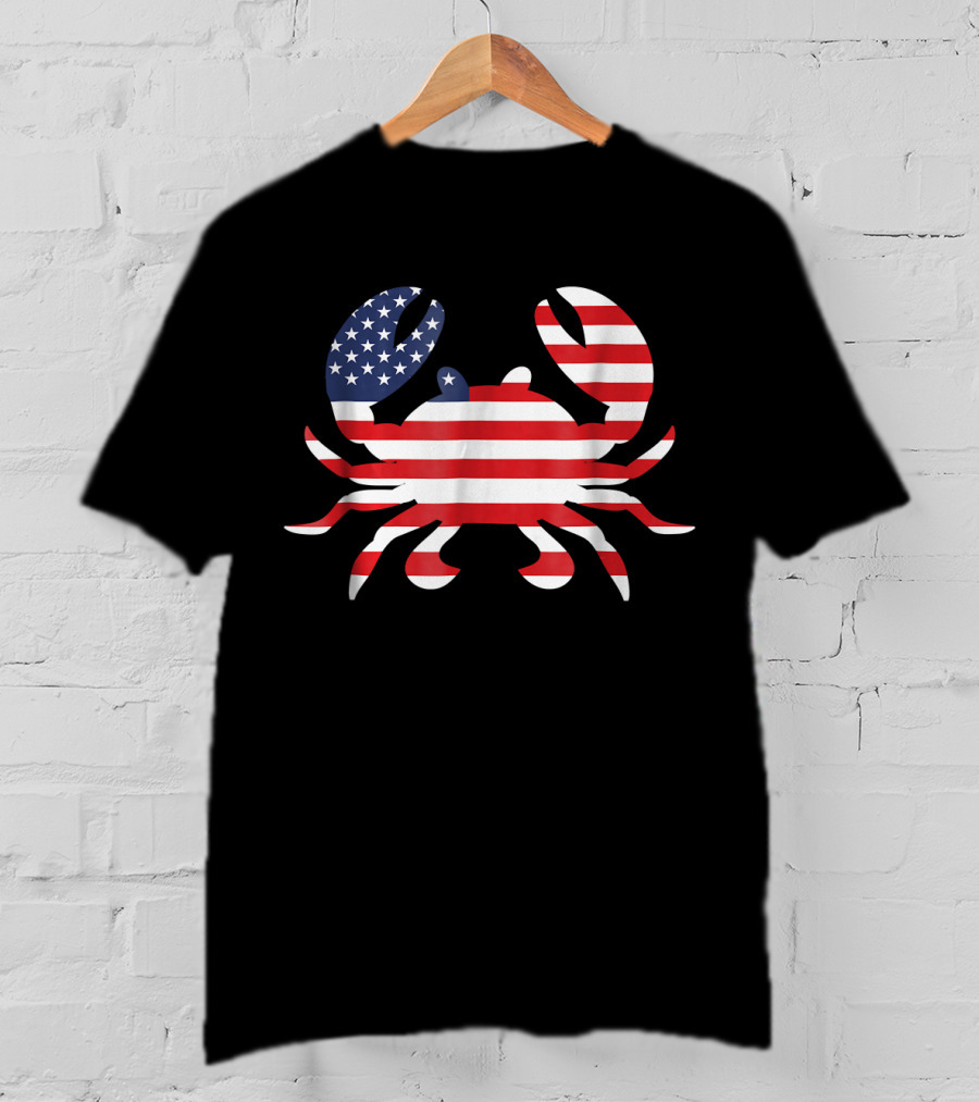 American Flag Crab USA Patriotic T-Shirt