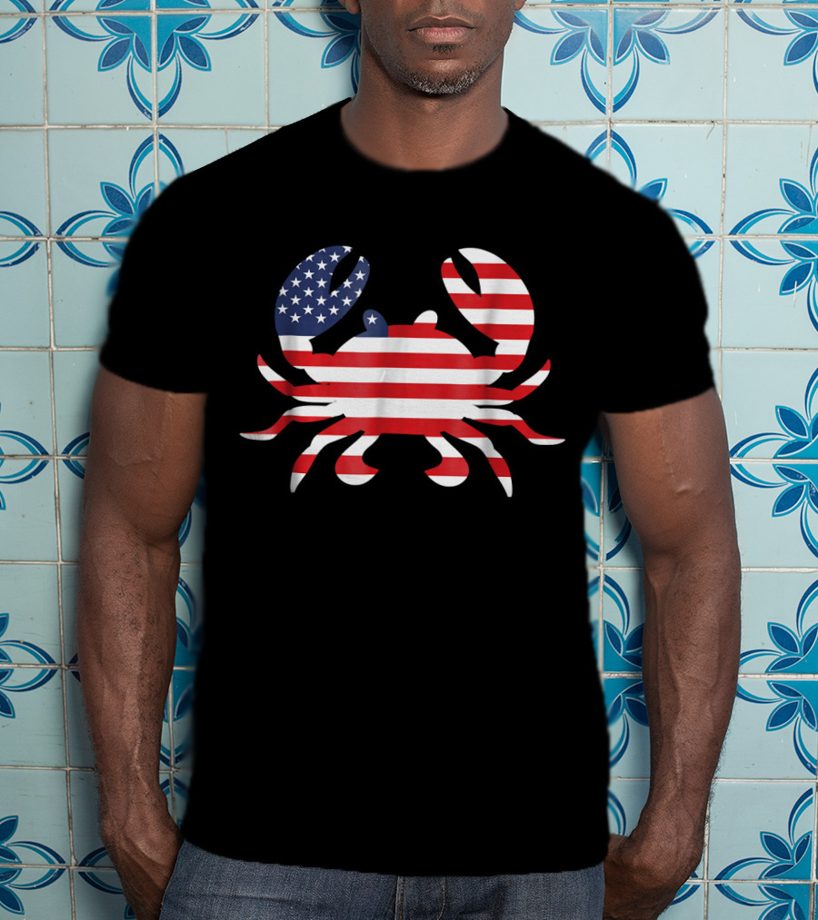 American Flag Crab USA Patriotic T-Shirt