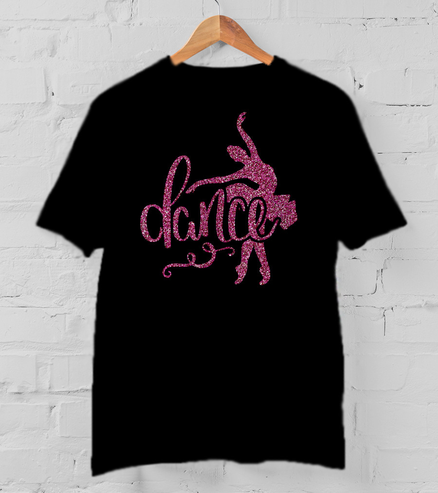 Ballet Dance Pink Glitter Ballerina T-Shirt