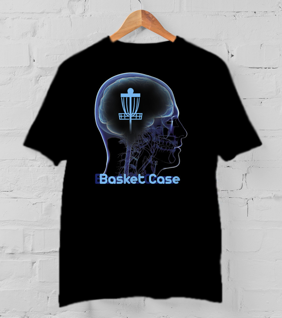 Basket Case Disc Golf Frisbee Target Brain T-Shirt
