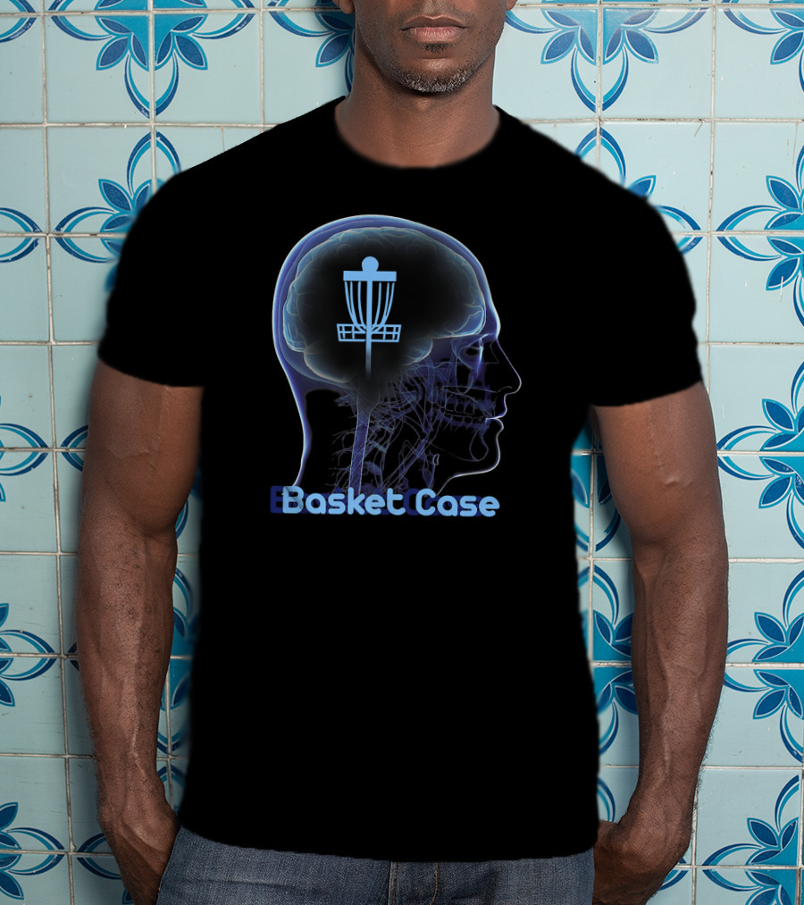 Basket Case Disc Golf Frisbee Target Brain T-Shirt