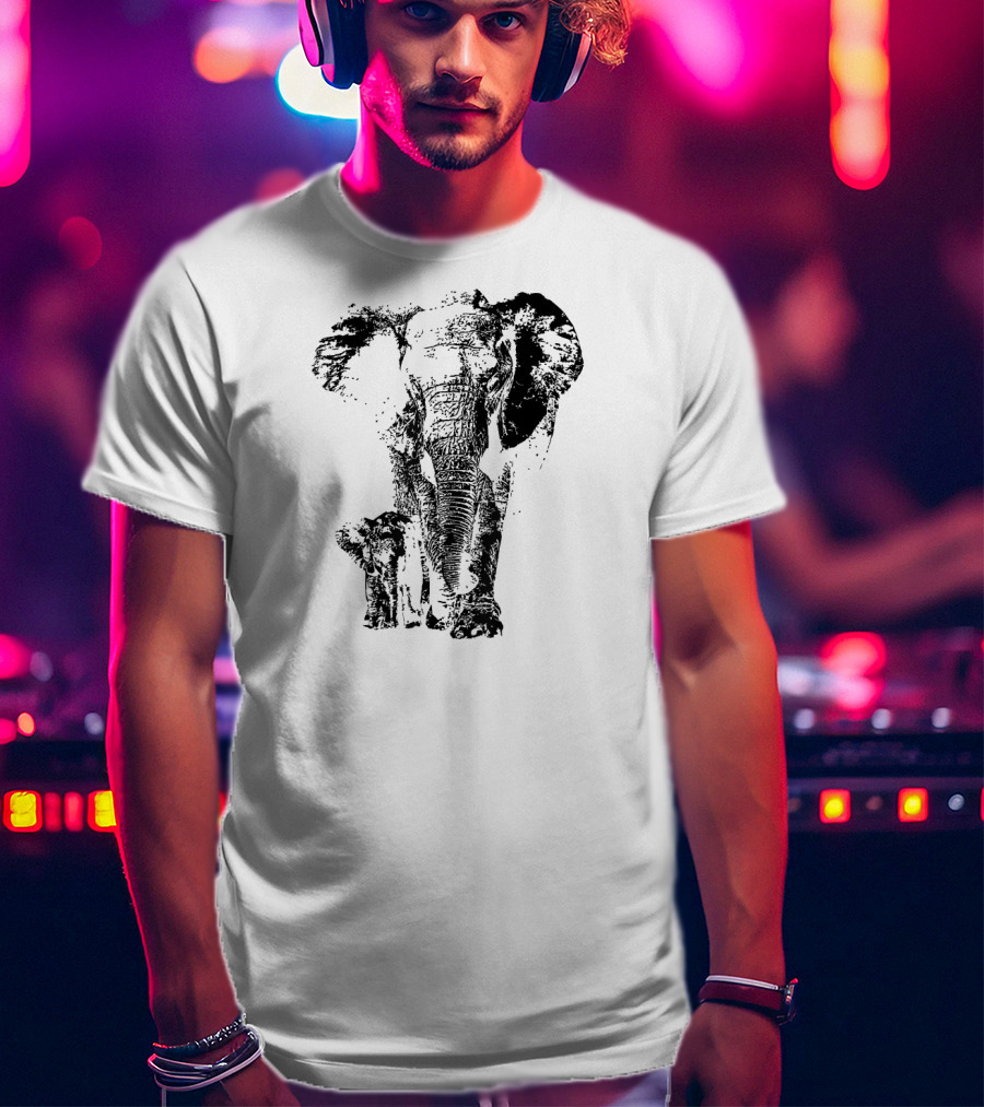 Elephant Animal Lover Save The Elephants Mother And Calf T-Shirt