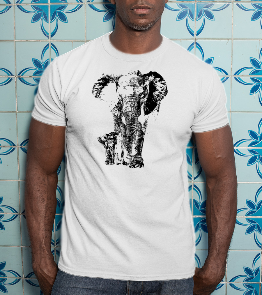 Elephant Animal Lover Save The Elephants Mother And Calf T-Shirt
