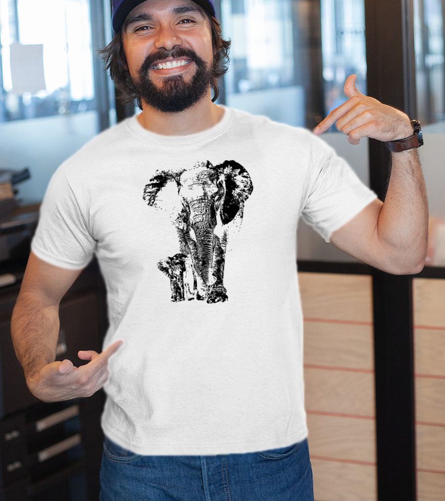 Elephant Animal Lover Save The Elephants Mother And Calf T-Shirt