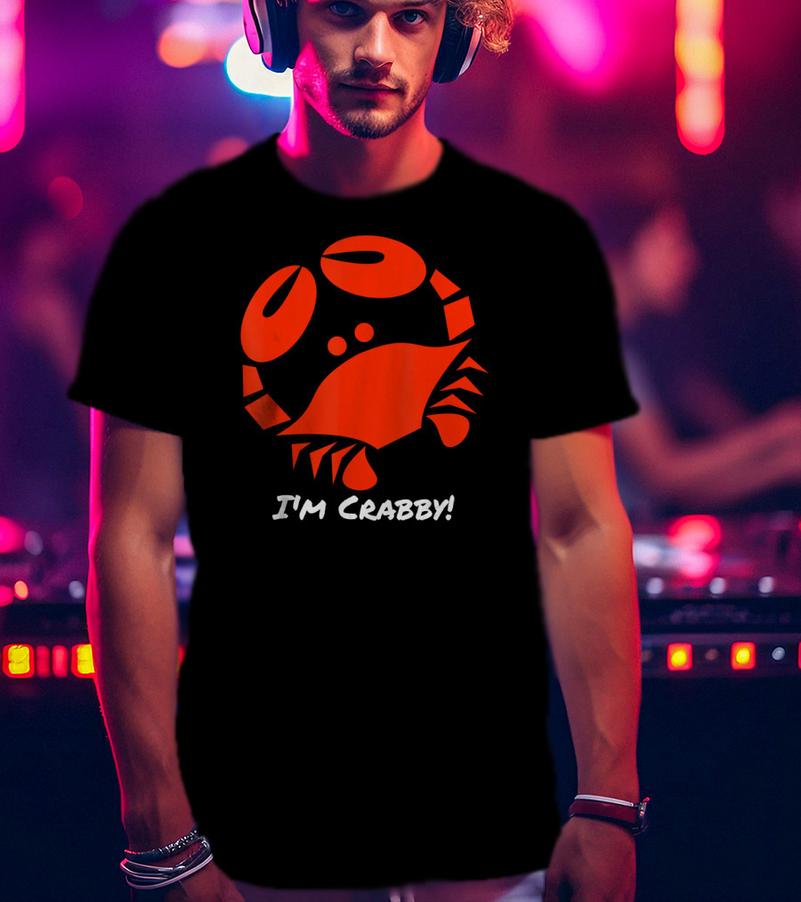 I'm Crabby Funny Crab Red Cartoon T-Shirt