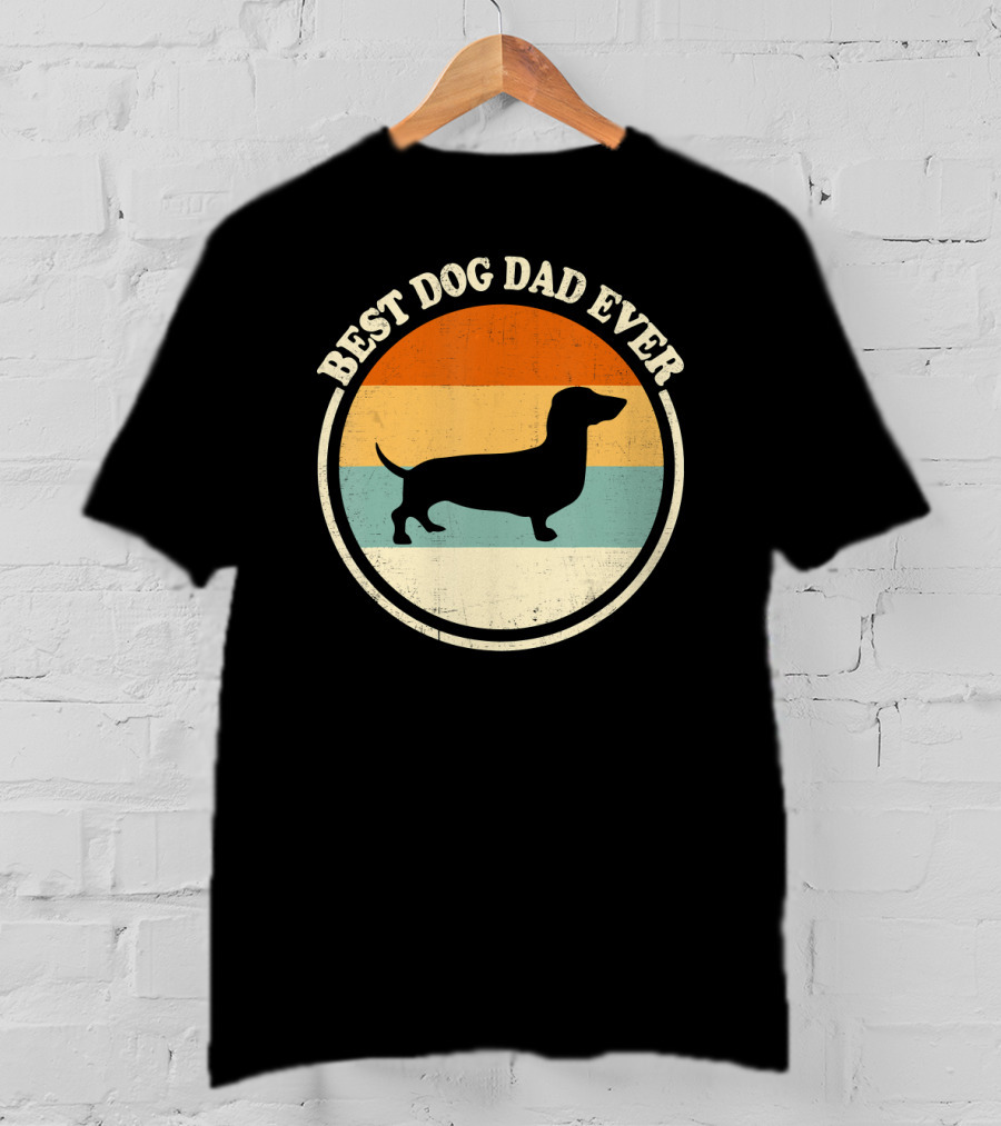 Best Dog Dad Ever Vintage Dachshund T-Shirt