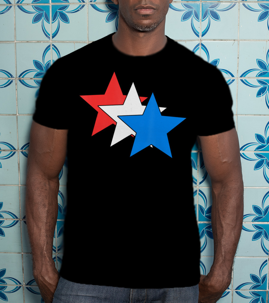 3 Three Stars Red White Blue American USA Fourth T-Shirt