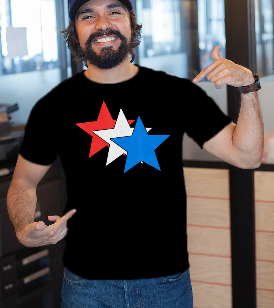 3 Three Stars Red White Blue American USA Fourth T-Shirt