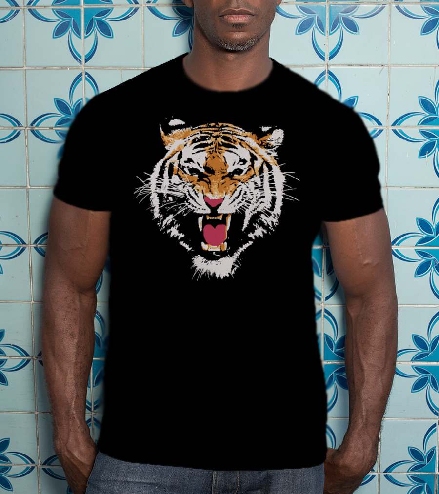 Roaring 80's Wild Tiger Face T-Shirt