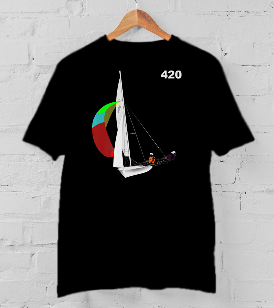 420 Sailing Dinghy Vibrant Spinnaker Racing T-Shirt