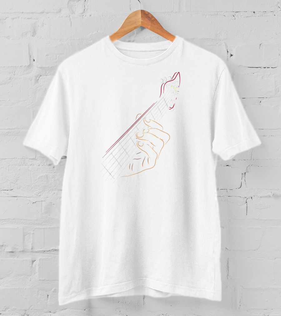 Acoustic Guitar Player Hand On Strings T-Shirt