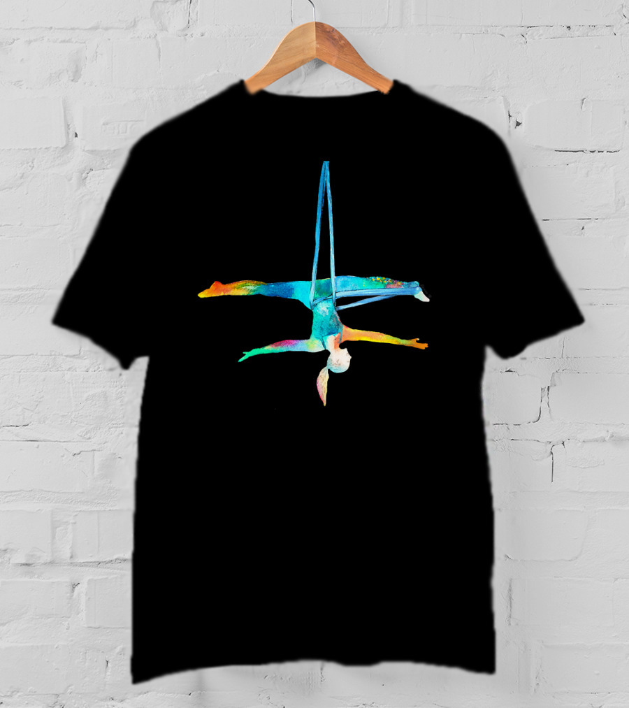 Aerial Silk Yoga Rainbow Pose T-Shirt