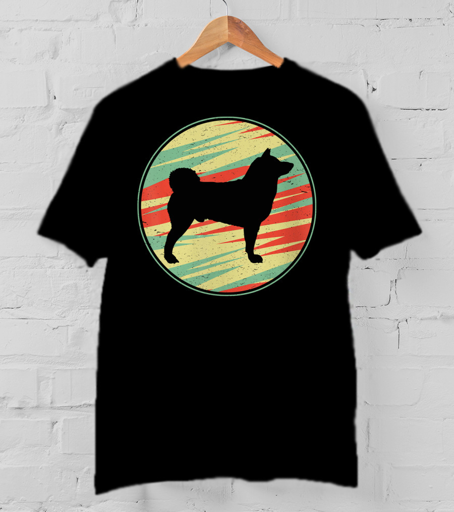 Akita Retro Vintage Silhouette Cute Do Circle T-Shirt