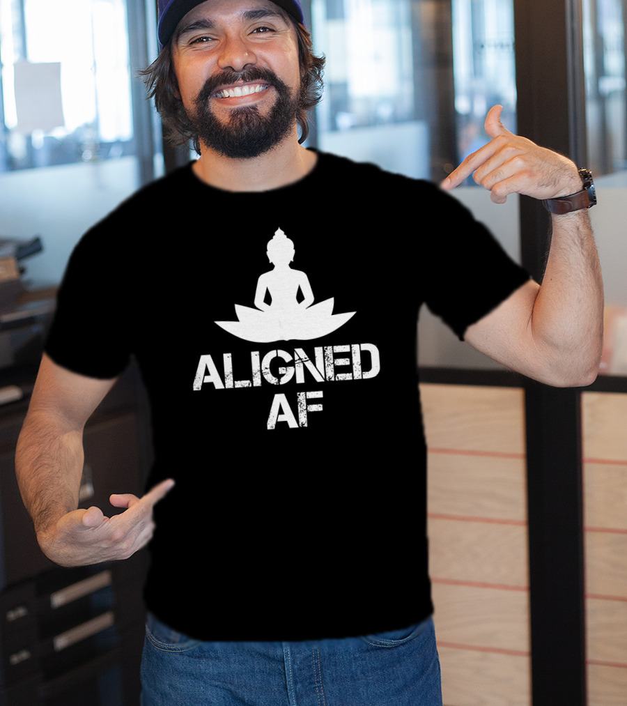 Aligned AF Buddha Lotus Spiritual Yoga Meditation T-Shirt